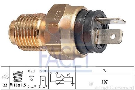 Датчик увімкнення вентилятора Ducato 2.5-2.8D/TD/Jumper/Boxer 2.8HDi (02-) (7.3526) FACET 73526