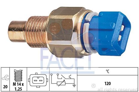 Датчик увімкнення вентилятора Partner 1.8/1.9D (120C)/Scudo/Ducato (7.3558) FACET 73558