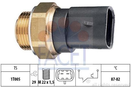 Датчик увімкнення вентилятора Opel Astra F/Vectra A 1.4-2.0i 88-05 (7.5102) FACET 75102