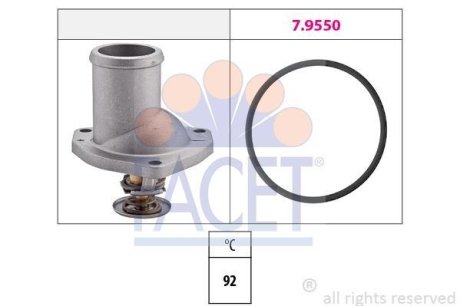 Термостат Opel Ascona C/Kadett E/Omega A/Vectra A 1.8-2.0 82-02 (92C) с прокладкой (7.8188) FACET 78188