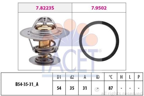 Термостат T4/T5/VW/Audi 1.9D/TD/2.0 (7.8278) FACET 78278