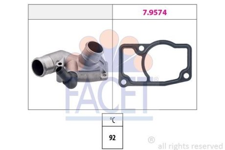 Термостат MB V (638/2)/Opel Astra G/Zafira A 2.0DI/DTI 16V/2.8i 97-11 (92C) с корпусом (7.8347) FACET 78347