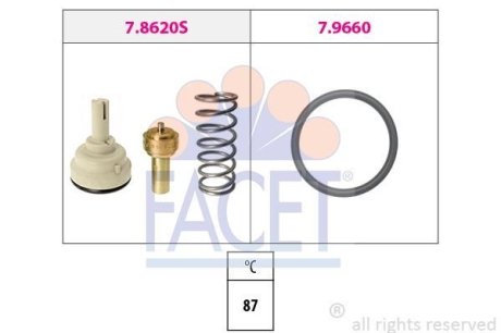 Термостат Audi A3 / Skoda Octavia / VW Golf/Passat/Touran 1.6 FSI 03-> (7.8620) FACET 78620