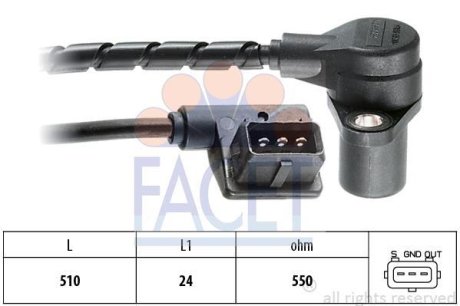 Датчик обертів коленвала BMW 5(E34)/7(E32) 3.0/3.4 (78-95) (9.0065) FACET 90065