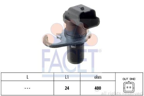 Датчик обертів коленвала Citroen Jumper/SCUDO/Peugeot 206, 307, 406 1.8-2.2D (98-) (9.0260) FACET 90260