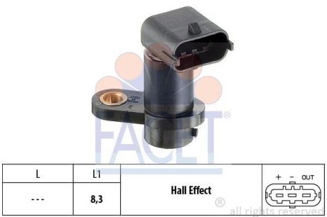 Датчик обертів коленвала Astra G/H/Vectra C 1.6 00- (9.0449) FACET 90449