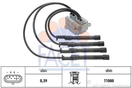 Катушка зажигания SANDERO/LOGAN 1.2 16V 06- (9.6319) FACET 96319