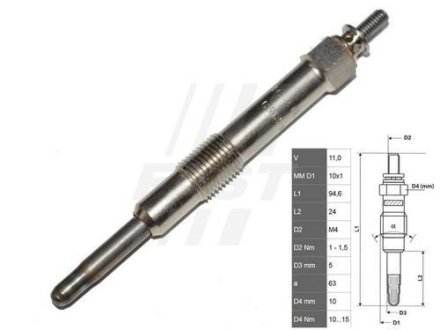 Свеча накаливания Alfa 147 /156 00 1.9 Jtd FAST FT82730