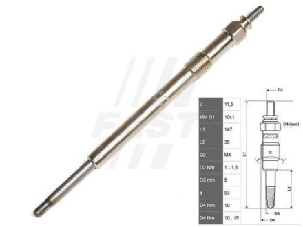 Свічка розжарювання FAST FT82736