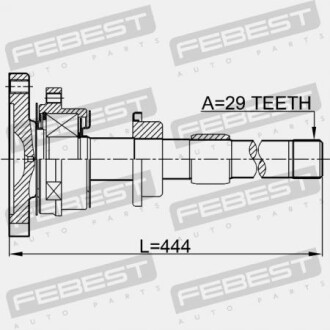 Полуось права 29x443x0 FEBEST 0212T30MTRH