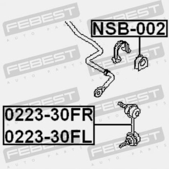 Тяга / Стійка стабілізатора FEBEST 0223-30FL