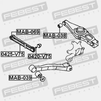 Тяга задня поперечна з кульовою FEBEST 0425V75