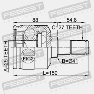 Шрус внутрішній лівий 25x41x27 FEBEST 1211TUC20LH