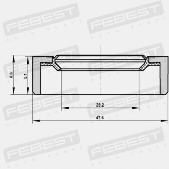 Сальник приводу 29.2x47.6x5.1x8.6 FEBEST 95BDY31470509X