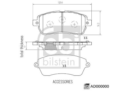 Комплект гальмівних колодок FEBI BILSTEIN 172173