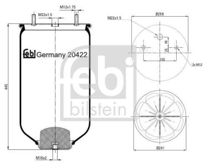 Пневморесора підвіски FEBI BILSTEIN 20422