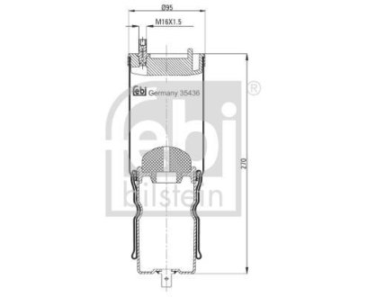 Пневмоподушка для кабины. FEBI BILSTEIN 35436