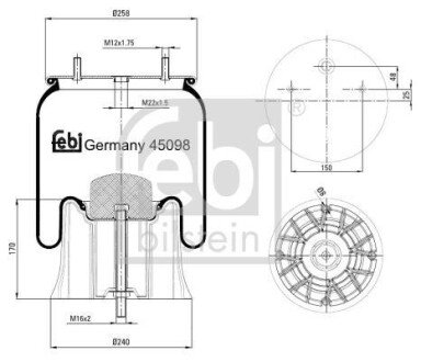 Подушка амортизуюча FEBI BILSTEIN 45098