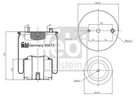 Подушка амортизуюча FEBI BILSTEIN 45672