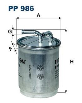 Фільтр паливний FILTRON PP986