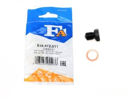 Пробка поддона + уплотнитель FA1 Fischer Automotive One (FA1) 518.472.011