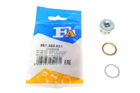 Пробка піддону автомобіля Fischer Automotive One (FA1) 861.360.021