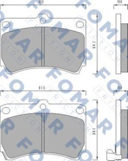 Колодки тормозные дисковые FOMAR FO 477481