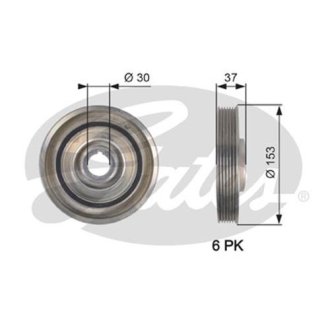 Шкив ремня Gates TVD1090