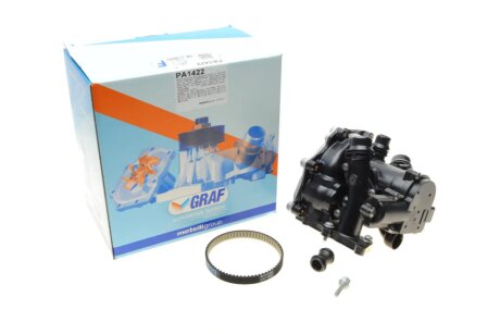 Помпа води Audi/Seat/Skoda/VW 1.8-2.0TSI/TFSI 12- (29z) (B/B) (5л) (з корпусом і термостатом) GRAF PA1422