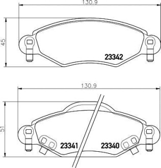 Тормозные колодки пер. Yaris 1.0-1.5 99-05 HELLA 8DB355010-791