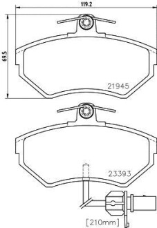 Колодки тормозные дисковые комплект; передняя. HELLA 8DB355018451