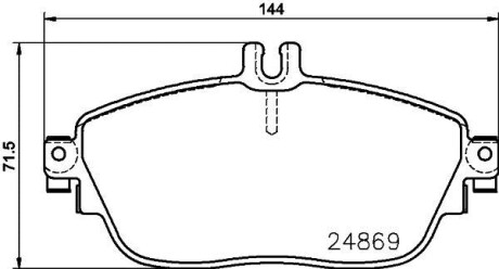 Колодки тормозные дисковые комплект; передняя. HELLA 8DB355019721