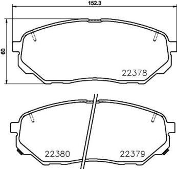 Колодки тормозные дисковые комплект; передняя. HELLA 8DB355024901