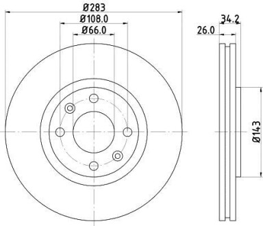 Диск гальмівний з покриттям PRO; передн. HELLA 8DD355108371