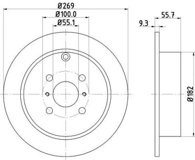 Диск тормозной с покрытием PRO; задн. HELLA 8DD355110491