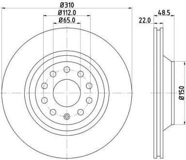 Диск тормозной з покриттям PRO; задн. HELLA 8DD355112121