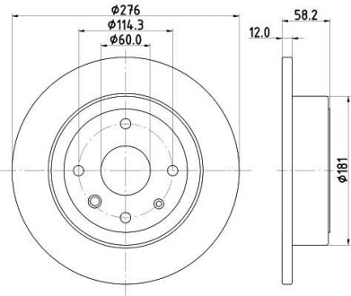 Тормозной диск зад. Epica 05- 2.0-2.5 (PRO) HELLA 8DD355116-991