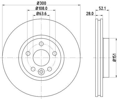 Диск гальмівний з покриттям PRO; передн. HELLA 8DD355118831