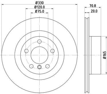 Диск тормозной с покрытием PRO; задн. / BMW X3 F 25 2010-2017 HELLA 8DD355119541