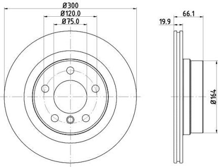 Диск тормозной с покрытием PRO; задн. HELLA 8DD355120971