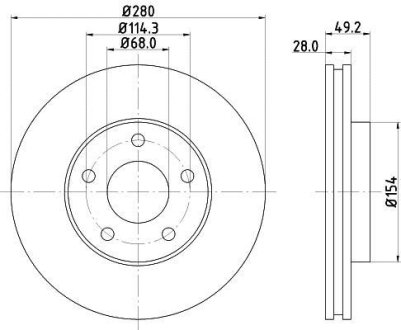 Диск тормозной HELLA 8DD355127681