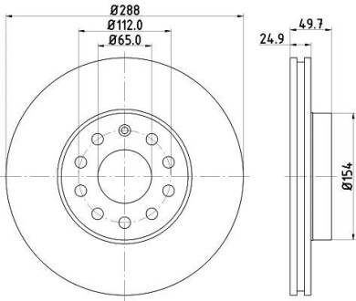 Диск тормозной HELLA 8DD355128001