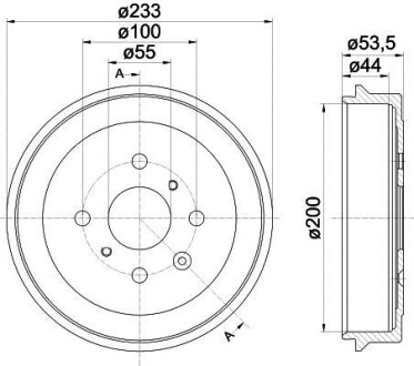 Барабан тормозной; задн. HELLA 8DT355300581