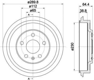 Барабан тормозной; задн. HELLA 8DT355302561