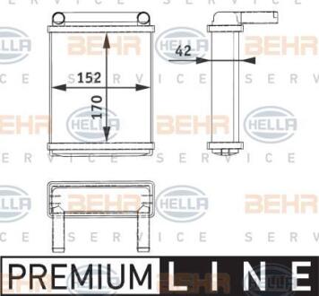 Радиатор отопителя HELLA 8FH 351 312-521