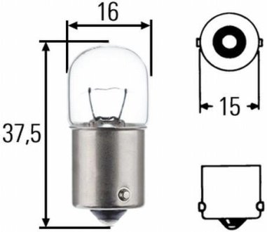 Лампа накаливания, R5W 24V 5W BA 15s HELLA 8GA002071241