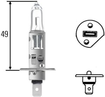 Лампа накаливания STANDARD H1 12V 55W P14,5s HELLA 8GH002089131