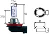 Лампа накаливания, H9 12V 65W PGJ 19-5 White Light 4200 KELVIN HELLA 8GH008357181 (фото 1)