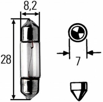 Автолампа SV7-8 12 V 12V3W M12VCP10 HELLA 8GM002094-121