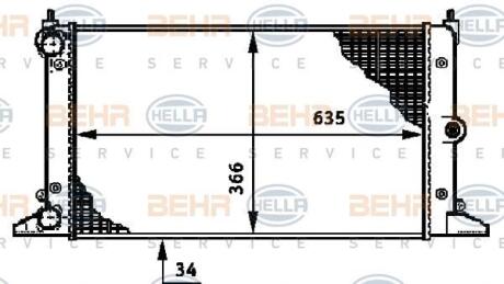 Радіатор системи охолодження HELLA 8MK376720511